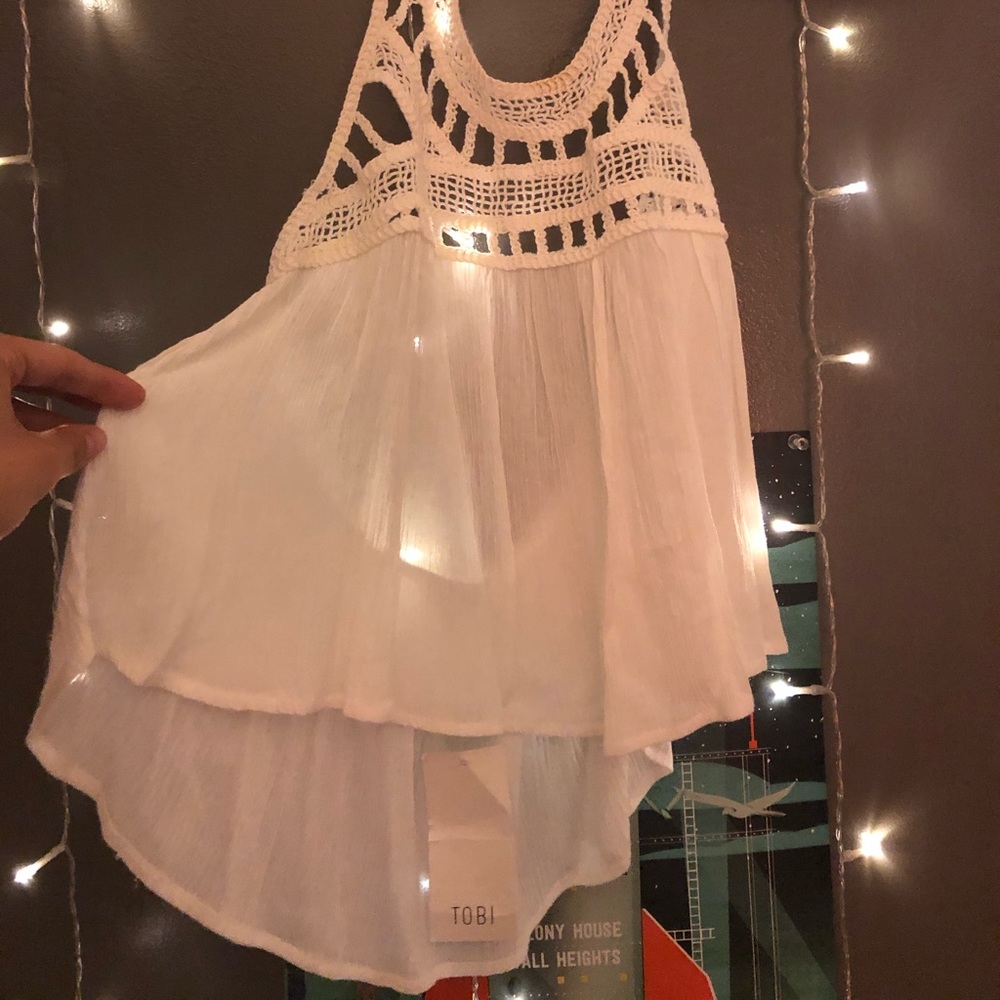 Tobi white halter crop top